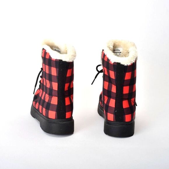 Yes We Vibe, Red Buffalo Plaid Size 8.5 Mens, Women's 10 - Picture 3 of 7